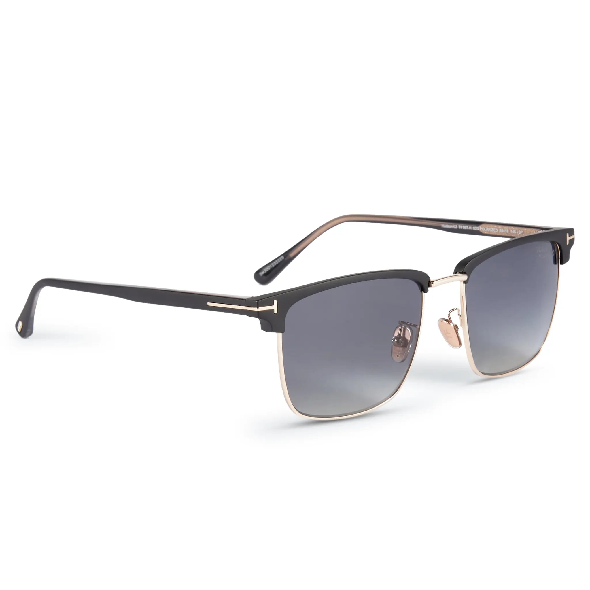 Side view of Tom Ford Hudson-02 FT0997-H 02D 55 Black Polarised Sunglasses